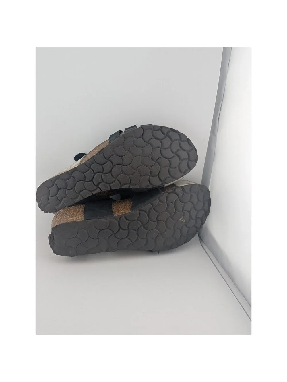 Sabatini Women's Size 6.5 Leather Sandals Blue White Cork Wedge Comfort